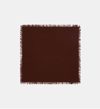 Foulard à fines franges en cachemire - Bompard - Café