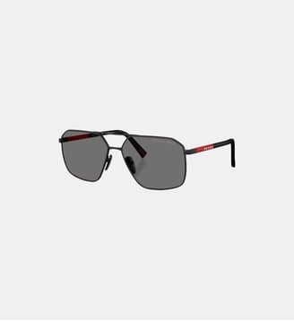 Lunettes de soleil Irrégulier PS A50S - Prada Linea Rossa - Noir mat