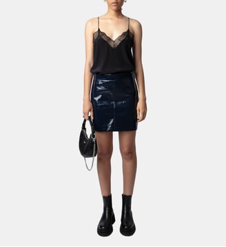 Jupe Jinette Vinyle - Zadig&Voltaire - Bleu marine