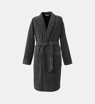 Peignoir long en coton - Desforges - Gris