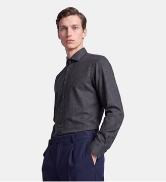 Chemise en jersey 1/1 Shaped Col Kent - Seidensticker - Gris