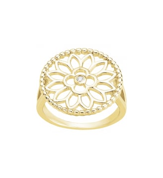 Bague Vecchio en Plaqué Or avec diamant blanc - La Garçonne Diamant - Doré