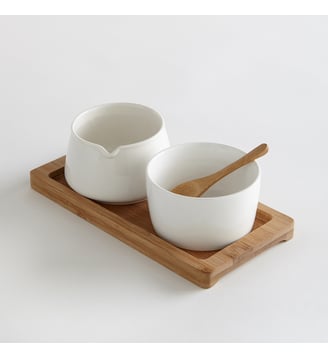 Pot à lait et sucrier en céramique - La Redoute Interieurs - Blanc