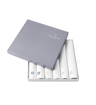 Coffret 6 Serviettes Rectangulaires 50x40 Cm - Nuances - Degrenne - Blanc