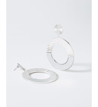 Boucles d'oreilles pendantes Illusion Argent blanc - Flowers for Zoe - Gris