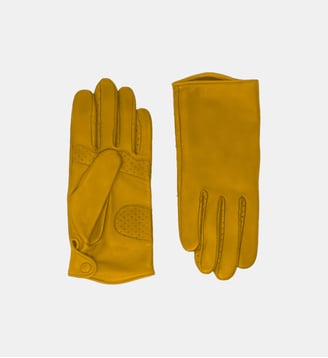 Gants Ruba Mobilité Homme Cuir Doublés Soie - Agnelle - Jaune foncé