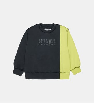 Sweat-shirt à col rond avec logo - MM6 Maison Margiela - Chaux