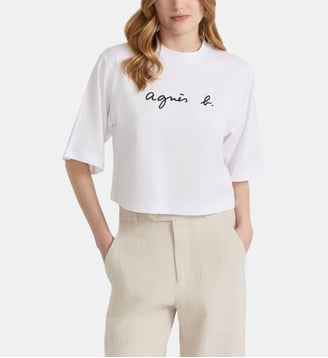 t-shirt Yoko en coton bleu - Agnès b. - Blanc