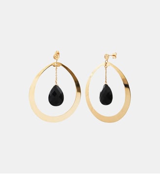 Boucles d'oreilles créoles solange onyx - Caroline Najman - Noir
