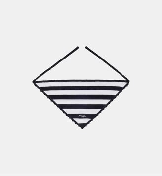 Triangle à rayures en maille - Maje - Blanc et bleu