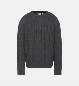 Pull col rond en maille torsadée - Schott - Anthracite