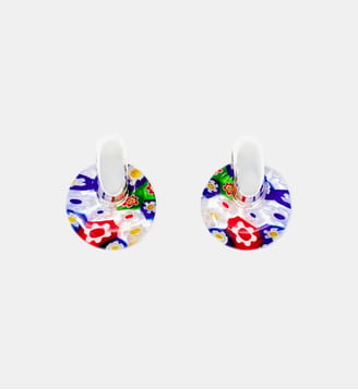 Boucles d'oreilles rondes en verre bleu - Balaboosté - Bleu