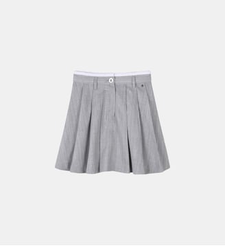 Jupe formelle plissée - DKNY - Gris clair chiné