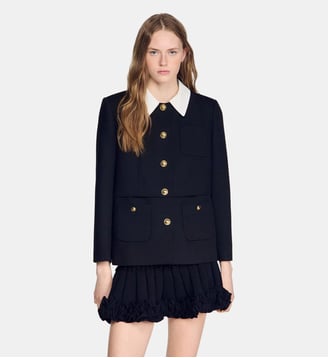 Veste à col contrasté - Sandro - Noir