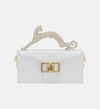 Sac Pencil Cat En Cuir Et Strass - Lanvin - Blanc