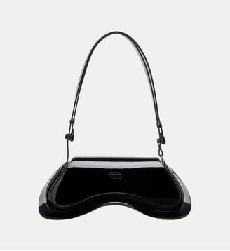 Play-Sac à bandoulière en PU glossy imprimé - Diesel - Noir