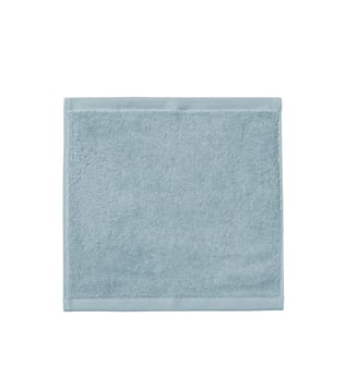 Carré visage uni en coton biologique, 650gr/m², ESSENTIEL - Alexandre Turpault - Bleu islande