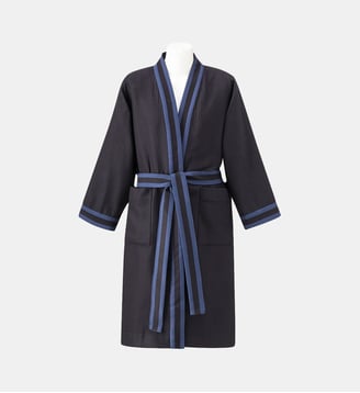 Peignoir Bath Club XS 100% coton - Le Jacquard Francais - Ombre marine