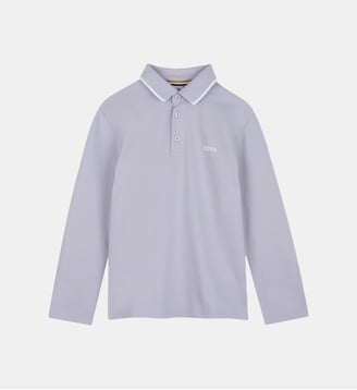 Polo manches longues - BOSS Kidswear - Bleu délavé
