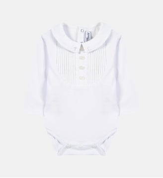 Body -  coton col pointu plis religieux - Tartine Et Chocolat - Blanc