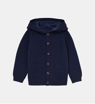 Gilet en coton biologique et laine - Cyrillus - Marine clair