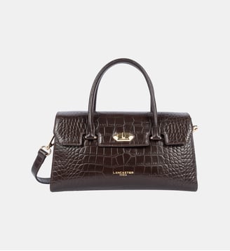 Sac à main effet crocodile - Lancaster - Marron foncé