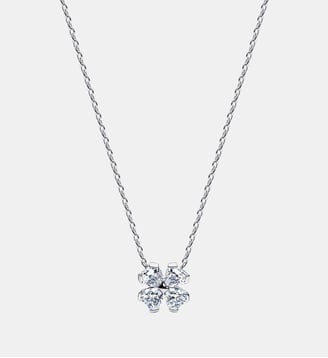 Collier avec Pendentif Trèfle à Quatre Feuilles Scintillantes - Pandora - Argenté