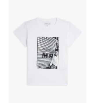t-shirt Brando en coton artiste Mark Cohen - Agnès b. - Blanc