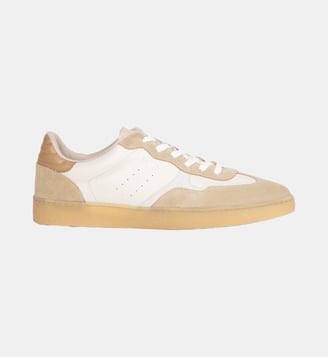 Sneakers Davis Cuir - Bobbies - Blanc cassé et biscuit