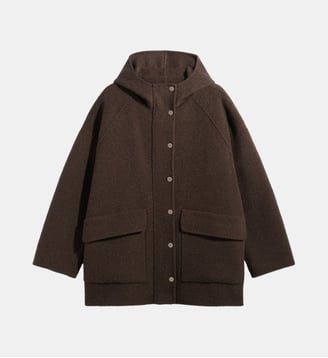 Manteau droit à capuche en laine - ALSA Gerard Darel