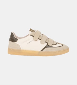 Baskets Björn Cuir - Bobbies - Crème et kaki tartufo