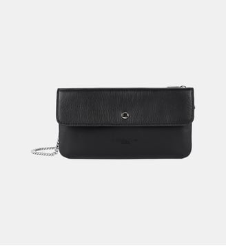 Double pochette Soft PM en cuir - Lancaster - Noir