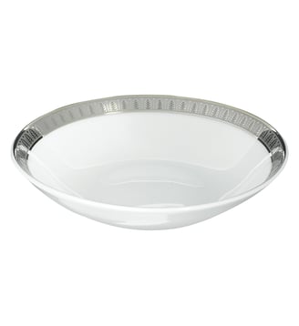 Coupelle chinoise en porcelaine et finition platine - MALMAISON - Christofle - Blanc