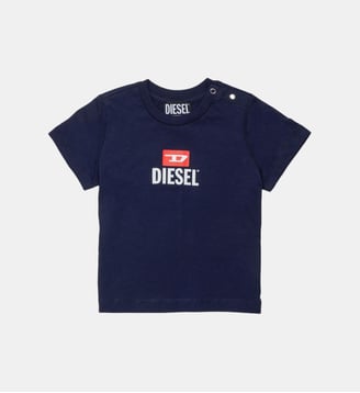 T-shirt à col rond avec logo - Diesel Kids - Bleu