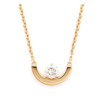 Pendentif Intrépide petit arc 0.25 carat - Loyal.e Paris - Or jaune
