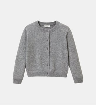 Cardigan en cachemire Fille - Cyrillus - Gris chiné