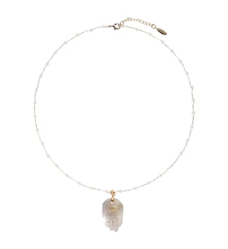 Collier chaîne avec perles et pendentif KIKA - Hipanema - Blanc
