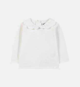 Sous-pull -  coton  col volanté - Tartine Et Chocolat - Écru
