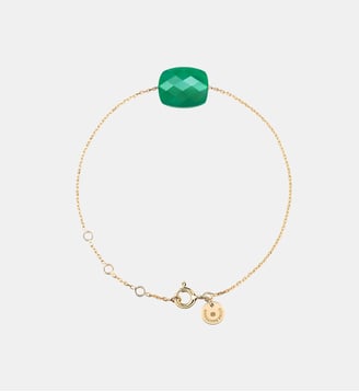 Bracelet, agate verte, or jaune - Morganne Bello - Or jaune