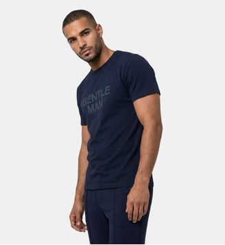 T-shirt en coton bio « GENTLEMAN » - Ron Dorff - Bleu marine