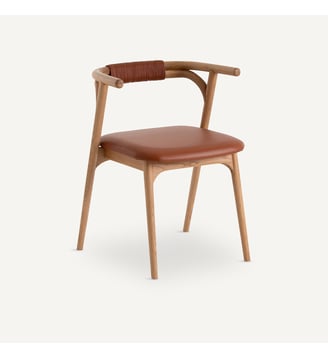 Fauteuil de table chêne et cuir - AM.PM - Chêne naturel