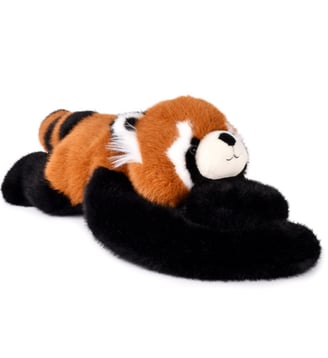 Peluche panda roux lesté Podcoll - Histoire D'Ours - Rouge