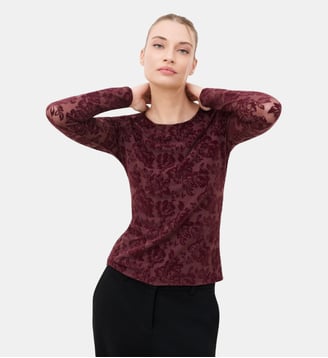 T-shirt tjosy - Motif floral - Caroll - Bordeaux