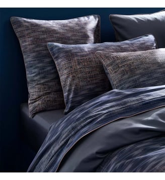 Taie d'oreiller satin de coton - Garnier Thiebaut - Bleu marine