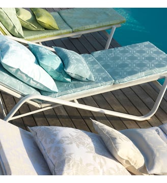 Matelas de sol Syracuse Acrylique - Le Jacquard Francais - Vert sauge