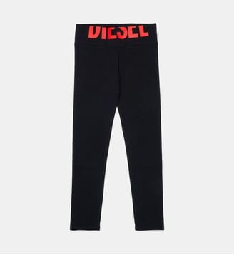 Leggings avec ceinture logotée - Diesel Kids - Noir