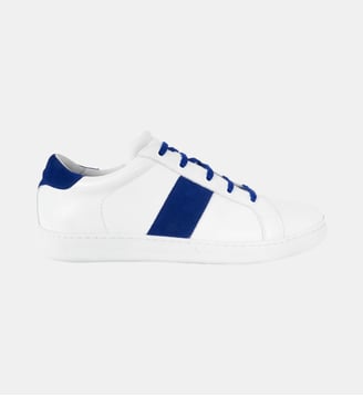 Tennis lacet Arthur - Jules & Jenn - Blanc et bleu