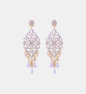 Boucles d'oreilles longues tiges percées   - Chiara - Satellite - Violet