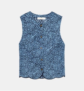 Top sans manches col rond imprimé floral VRENZ - La Petite Etoile - Double wash