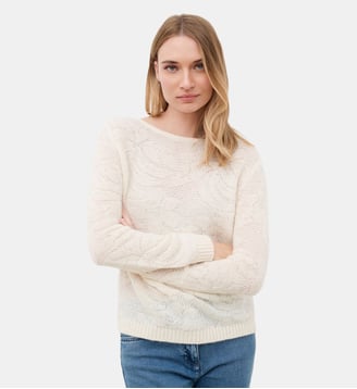 Pull mvannina - Motif uni - Caroll - Écru